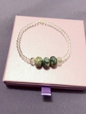 Natural Agate & Crystal Energy Bracelet size 18cm